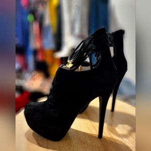 Suede High Heel Booties